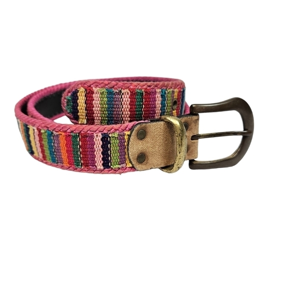 Unbranded Multicolor‎ Color Rainbow Canvas Belt Size Small Unisex - Picture 1 of 7